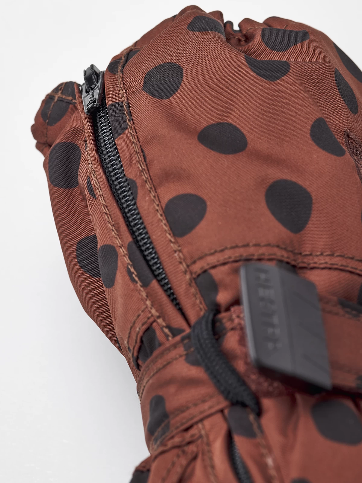 Hestra Baby Zip Long Mitt - Brown Print - Image 2