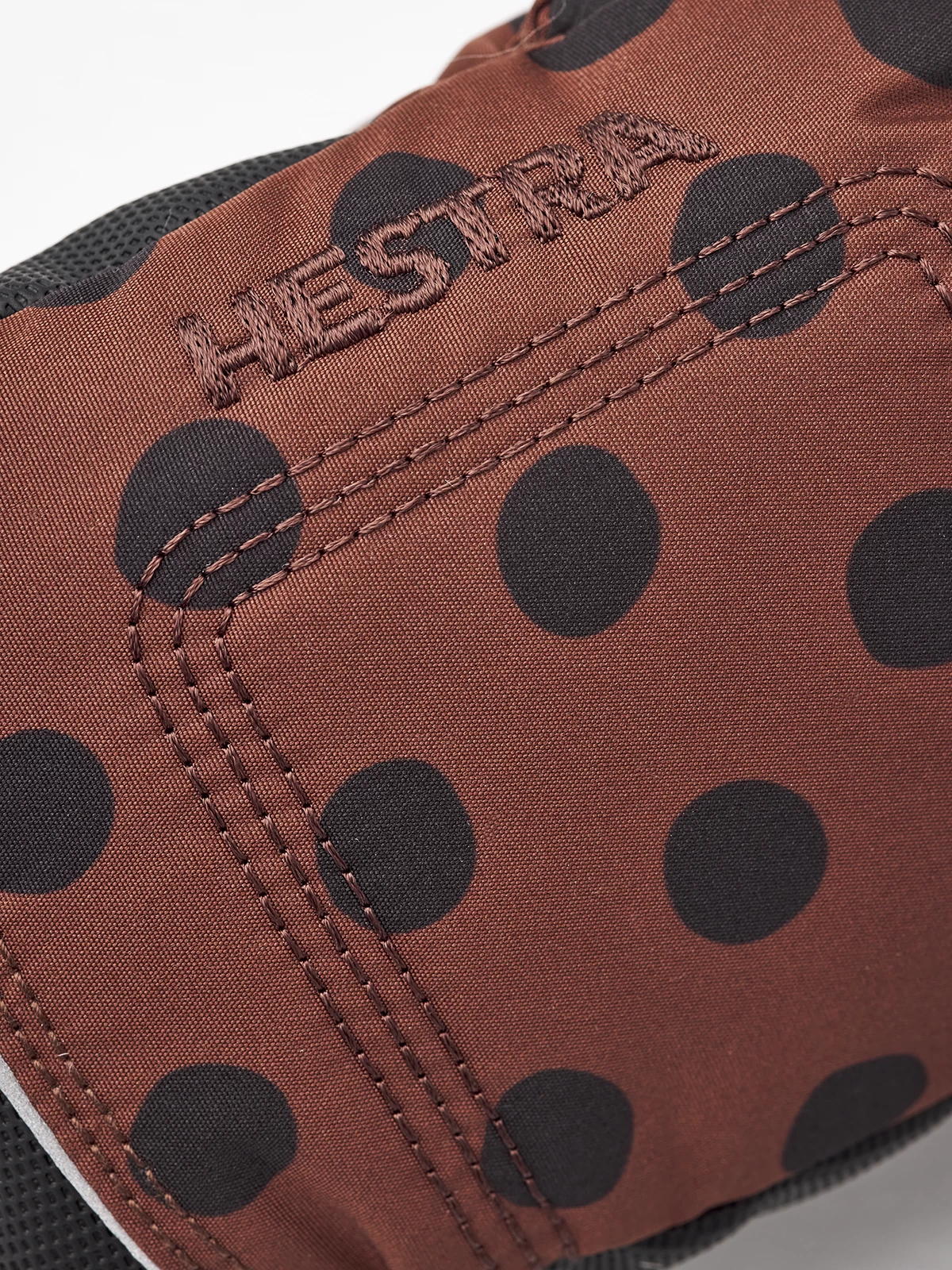 Hestra Baby Zip Long Mitt - Brown Print - Image 4